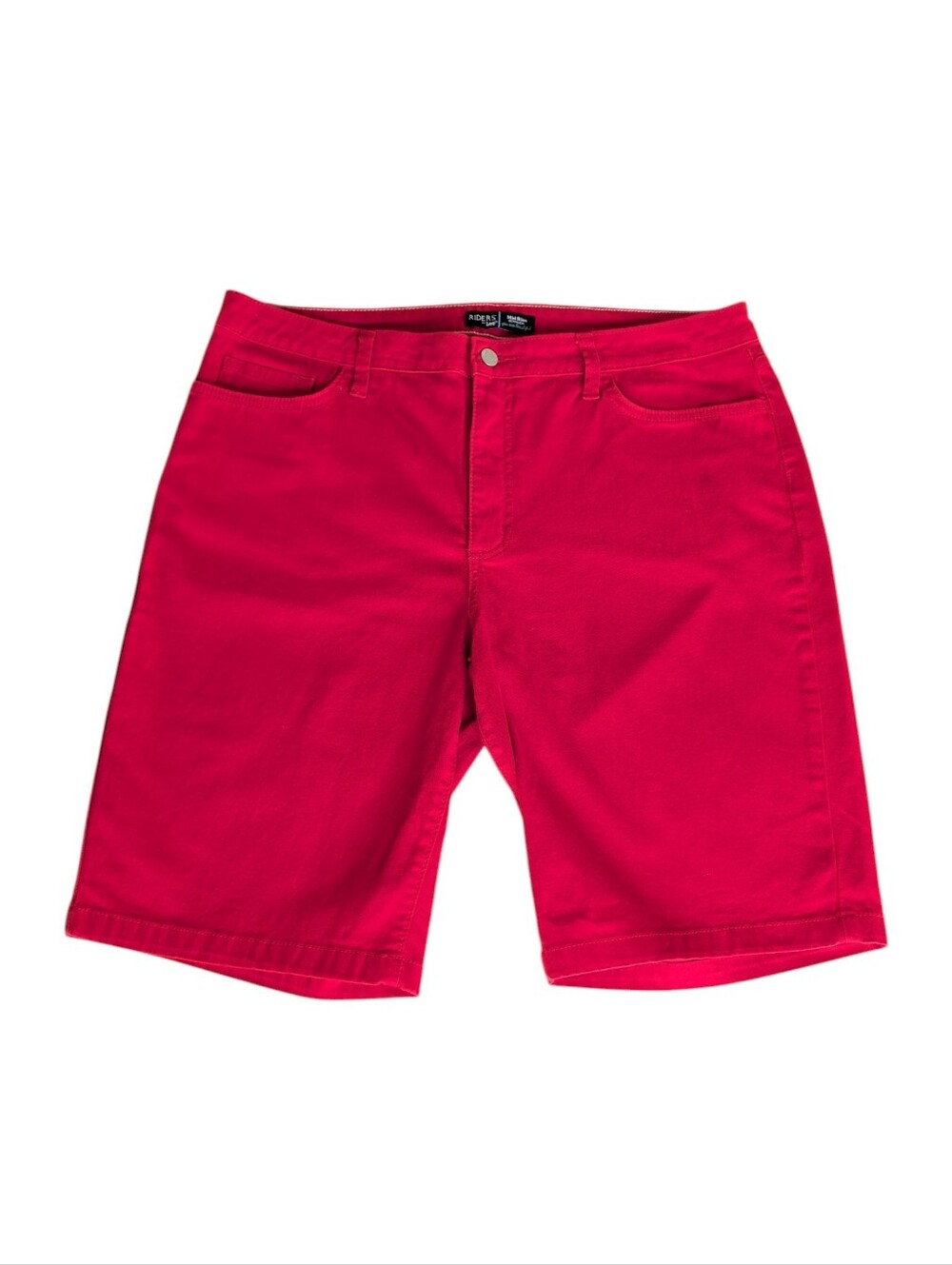 Riders by Lee Mid-Rise Slimming Tummy Bermuda Shorts 18M Red Pockets